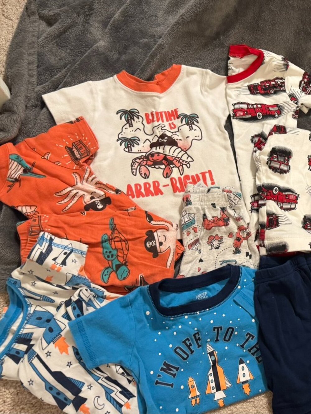 Huge Boys 2T Pajama Bundle Lot 10+ Sets Carter’s Paw Patrol Tractor